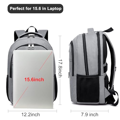 Backpack School Backpacks for Teen Boys & Girls (Grey / 17.3 Inch)