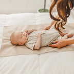 Faux Leather Waterproof Baby Changing Mat 2 Pack (Fog Green,Beige / Regular)