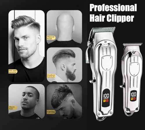 Professional Hair Clippers for Men (Silver)