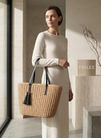 Straw Bags For Women (Black)