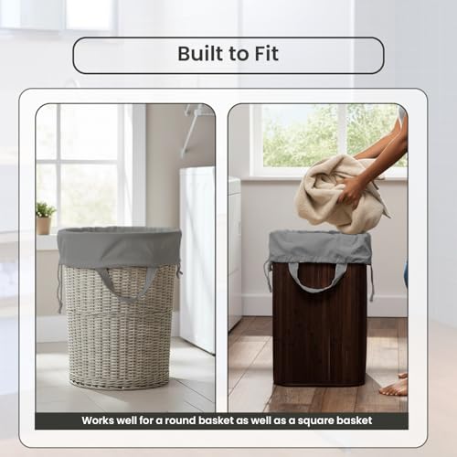 LFH Home Cotton Rich Large Laundry Bag with Handle (20”x30” (Pack of 4) / Grey)