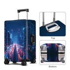 City Night Luggage Cover Washable Suitcase Protector Anti (City Night / L(28-30inch suitcase))