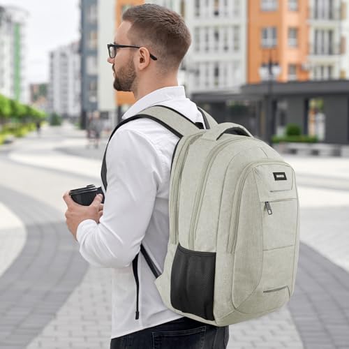 Backpack for Men Women (Beige / 15.6 Inch)