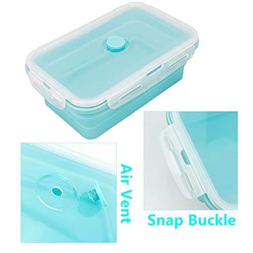 Large Collapsible Camping Food Containers (Blue)