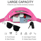 Fanny Packs for Women Mom Rose Red Belt Bag with 4 (Rose Red / Large)