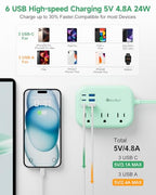 6 USB 3 USB C (5 FT(Green-24W))