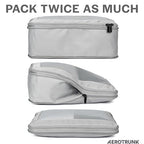 Compression Packing Cubes for Travel (6-Pack / Light Grey)