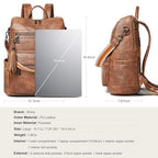 15.6 inch Laptop Backpack for Women (Two-toned Brown)