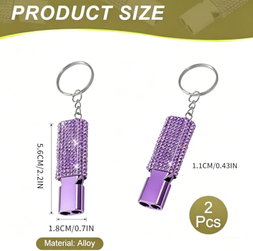 Three Tube Whistle Aluminum Alloy Survival Whistle for Outdoor Needs Sports Referee Emergency (Pure purple2pcs)