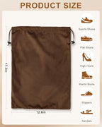2 Pcs Shoe Bags for Travel (Mocha Mousse / 17.3"x12.6")
