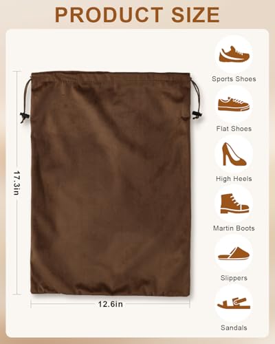 2 Pcs Shoe Bags for Travel (Mocha Mousse / 17.3"x12.6")