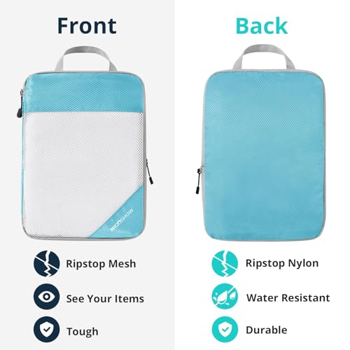 9 Set Compression Packing Cubes for Travel (Teal / 9 pcs)