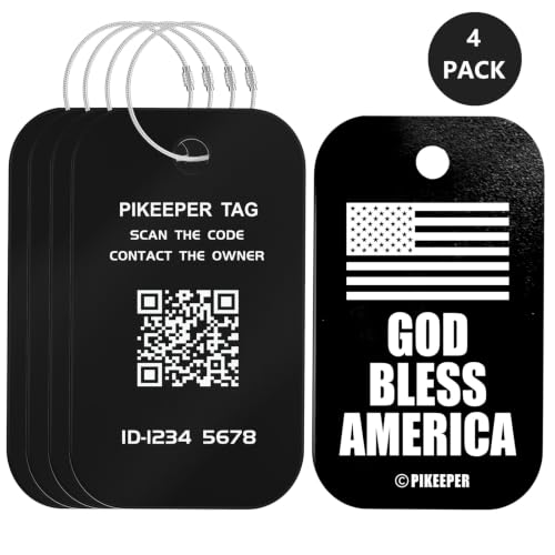 Aluminum US Flag Smart Luggage Tags 4 (Black)