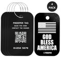 Aluminum US Flag Smart Luggage Tags 4 (Black)