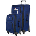 Sion Softside Expandable Spinner Luggage Durable Lightweight Travel Suitcase (2-Piece Set (Carry-On/Large) / Blue)