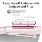 1.5 Inch Extra Large Curling Wand for Long Hair (Pink)