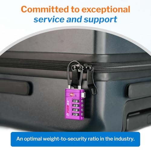 Open Alert TSA Approved Luggage Locks (Purple 2 PK)