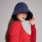Linen Victorian Bonnet Hat Sun Cap (Small-Large / Navy)