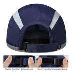 Baseball Cap Nylon Running Cap Outdoor Sports Hat for Men Women Adjustable Quick Drying Reflective Foldable UPF50+ Breath Mesh Water Repellency Race Performance Lightweight Navy (6 7/8-7 1/2 / Navy)