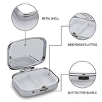 Metal 2 Compartment Pill Organizer Travel Friendly Portable Compact Pill Box Cute Pill Case to Hold Vitamins (Butterflies in the Night)