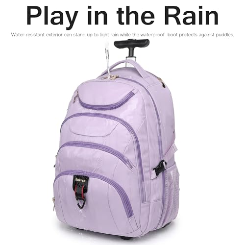 Rolling Backpack for Women (17.3 inches / Purple)