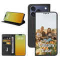 Custom Wallet Phone Case for iPhone 17 Pro with Photo (iPhone 17 Pro / Black-A)