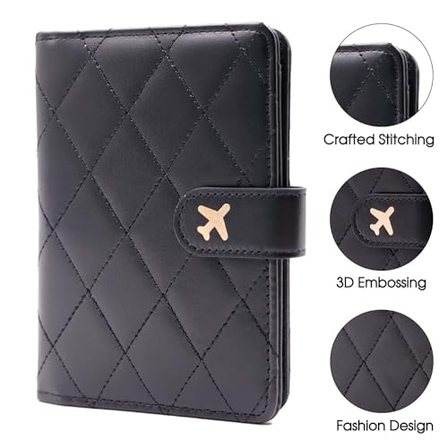 Premium Leather Passport Holder Covers Case (BC-LG BLACK)