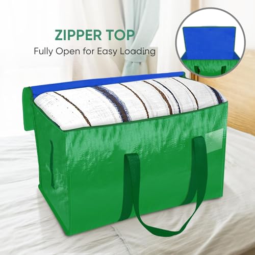 2 Pack Oversized Moving Bags with Reinforced Handles (2-Pack / Light Green)