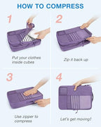 Compression Packing Cubes for Travel (Navy Blue / 6 Set)