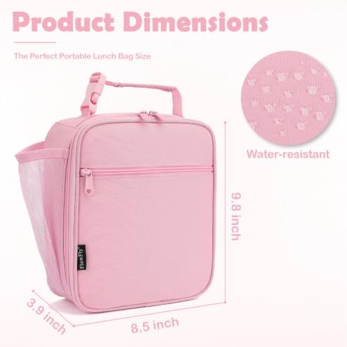 Kids Lunch box Insulated Soft Bag Mini Cooler Back to School Thermal Meal Tote Kit for Girls (Pink)