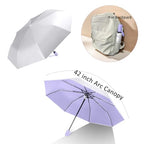 Small Compact Travel Umbrella with UV Protection for Sun & Rain (L-1-Purple with Silver)