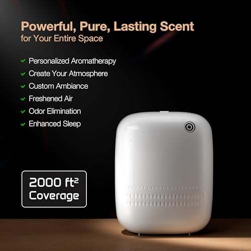 ANW Smart Waterless Essential Oil Diffuser for Large Room (01white+0x100)