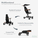 Cruise Rider Stroller with Canopy (Noir Black)