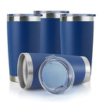 20oz Stainless Steel Tumbler Bulk with Lid (4 Count (Pack of 1) / Dark Blue)