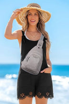 10L Crossbody Sling Bag for Women Men Anti Theft Cross Body Fanny Pack Belt Bag Purse Gifts for Women Faux Leather (10L / 10l-light Grey)