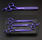 7" Dog Grooming Scissors Set with Rhinestone Accent (Violet)