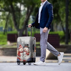 Snowman Christmas Luggage Cover Fits 18‑32 Inch Rolling Suitcase (M(for 22-25 inch luggage) / White Snowman)