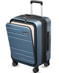 Front Pocket Expandable Carry On Luggage (Blue / 21 Inch)