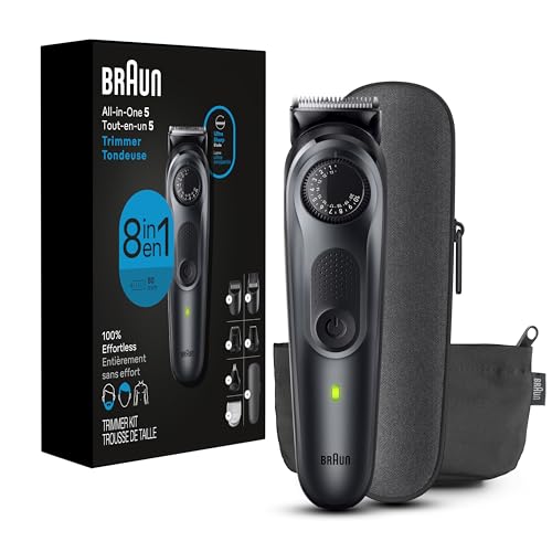 All-in-One Style Kit Series 5 5471, 8-in-1 Trimmer for Men with Beard Trimmer, Body Trimmer for Manscaping, Hair Clippers & More, Ultra-Sharp Blade, 40 Length Settings, Waterproof (Black / 10 Piece Set)
