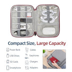 Small Cable Organizer Travel Case for Chargers (red)