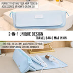 Hair Tools Travel Bag and Heat Resistant Mat 17" (Baby Blue)