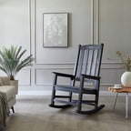Outdoor Rocking Chairs Set of 2 (Black / 2 pack)
