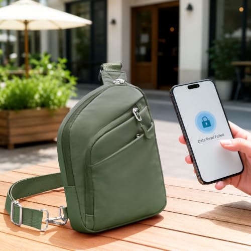 Anti Theft Crossbody Bag for Women Men (4-dark Green)
