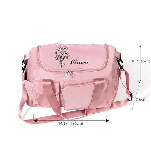 Personalized Travel Duffle Bag for Women (Birth Flower Bouquet)