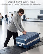 28 Inch Zipperless Checked Luggage (Silver Grey / 28 Inch)