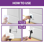 Door Stopper with Adhesive Bracket Stickers (Black / 4 INCH X 1 PACK)