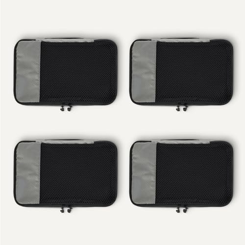 4 Piece Packing Cubes Travel Accessories Set (Gray / 4 x Small)