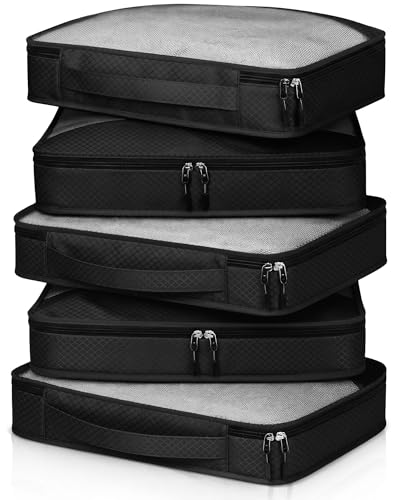 Packing Cubes for Suitcase Large Organizer Bags (Black / Large)