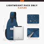 Sling Bag RFID Crossbody Sling Backpack Cross Body Shoulder Bag Travel Hiking Daypack for Women Men (Blue)