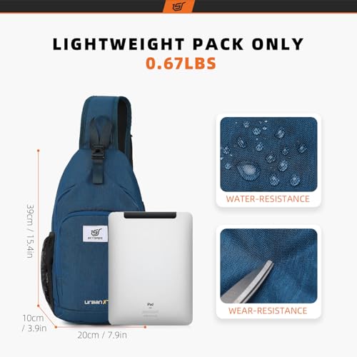 Sling Bag RFID Crossbody Sling Backpack Cross Body Shoulder Bag Travel Hiking Daypack for Women Men (Blue)